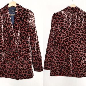 J. Crew Leopard Print Blazer - Red and Black